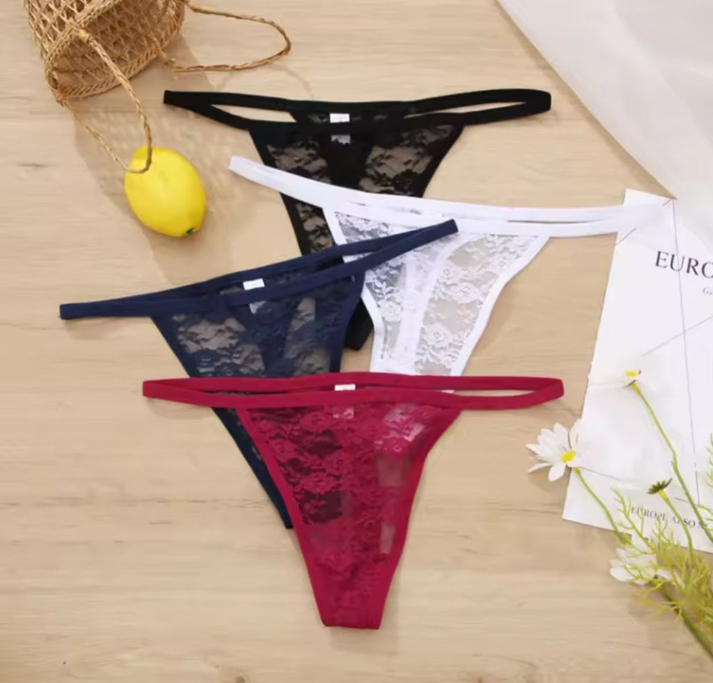 Kit 2 Calcinhas em Renda com Algodão