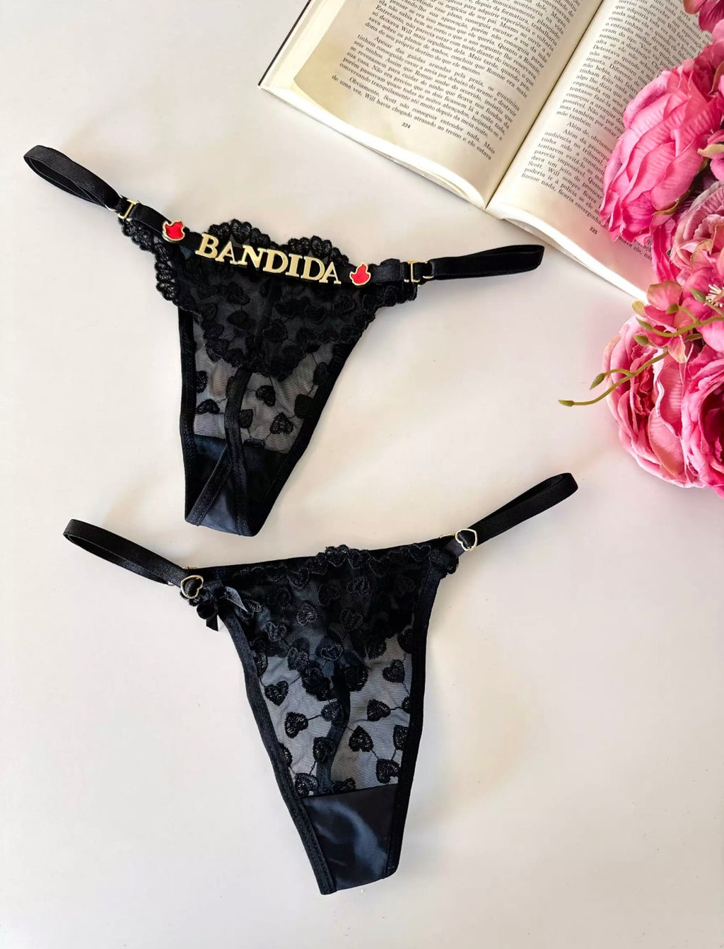 Calcinha para Personalizar Tule Coração ✨