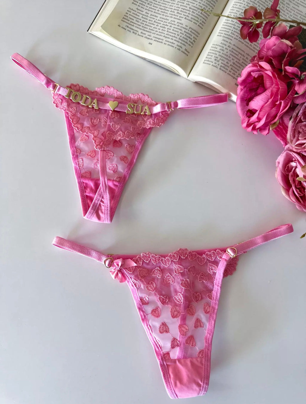 Calcinha para Personalizar Tule Coração ✨