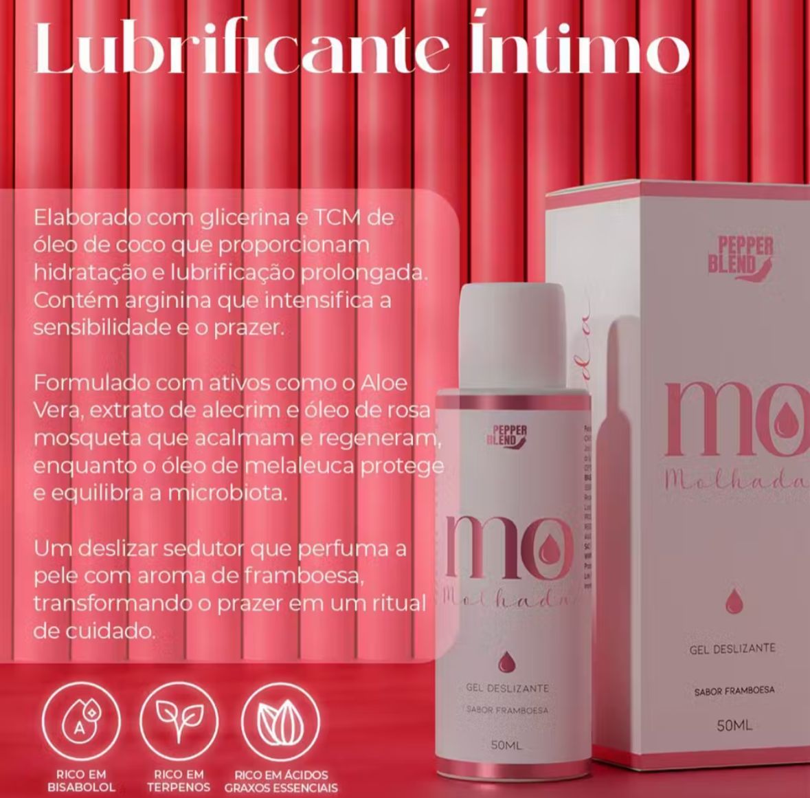 Mo Molhada – Gel Deslizante Sabor Framboesa 50ml