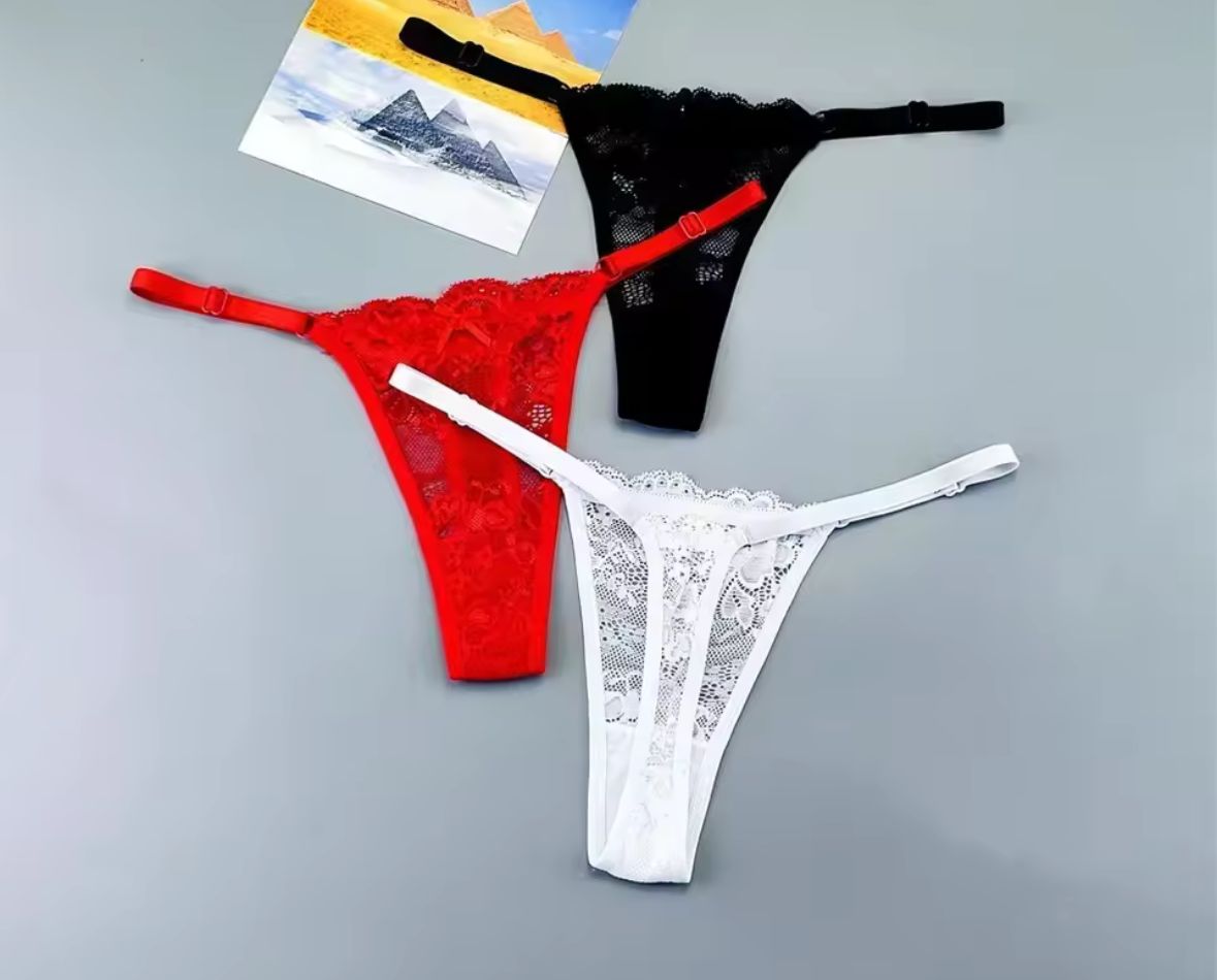 Kit 3 Calcinhas Fio Dental de Renda