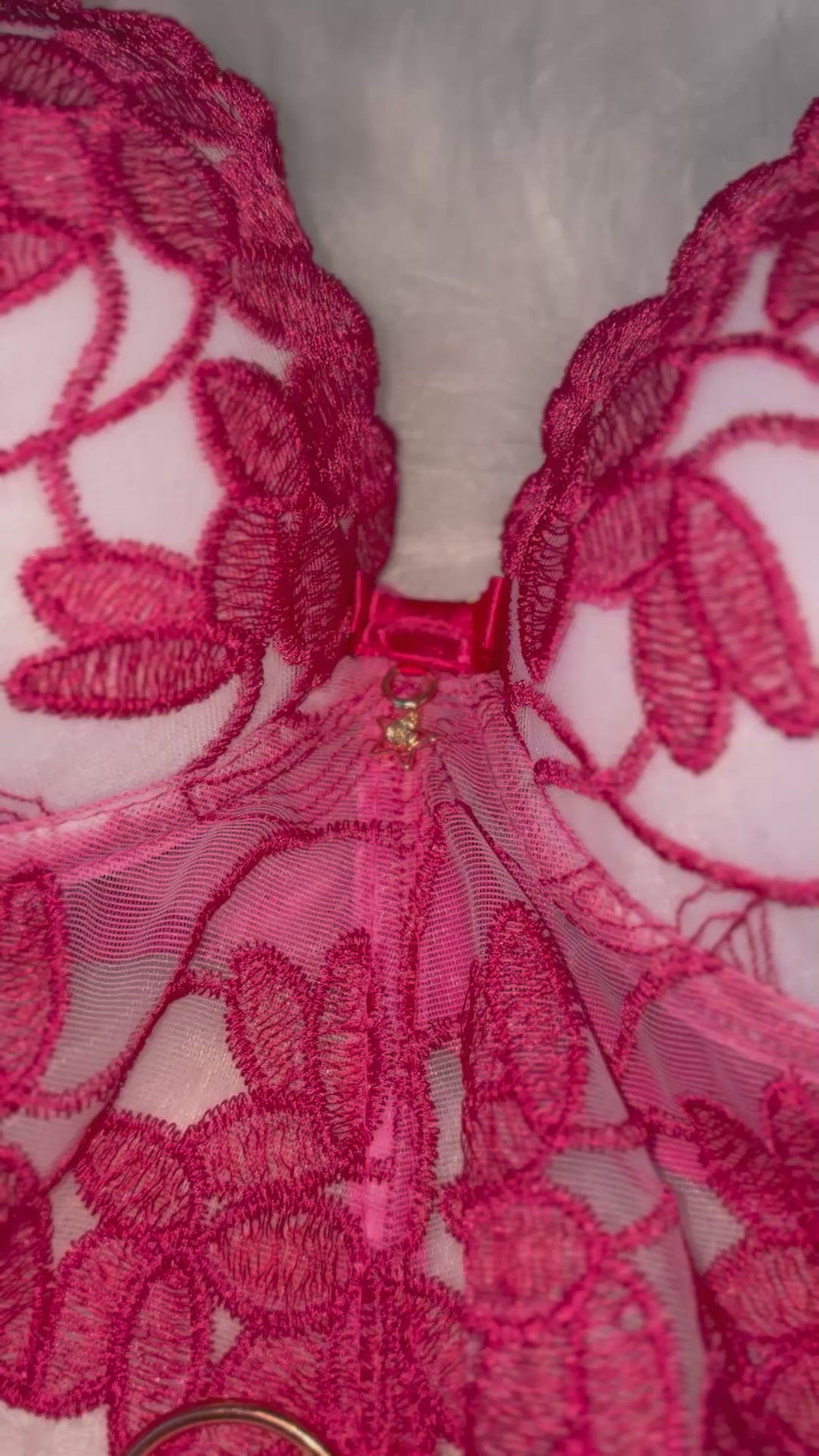 Conjunto em renda pink/branco ✨